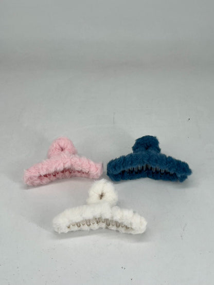 Large Hair Claw Faux Rabbit Fur Clips Barrettes Women Girl Hair Accessory NEW