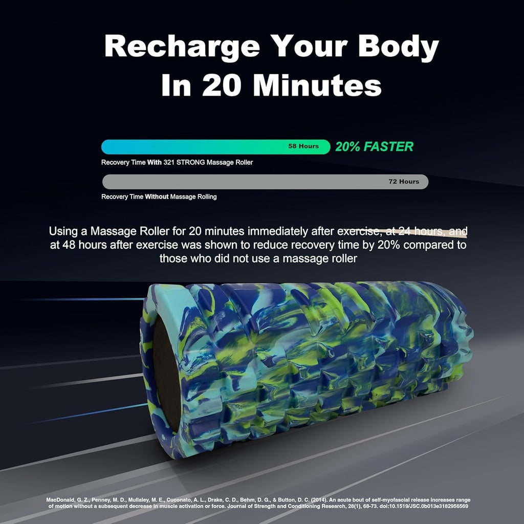 Foam Roller – Unique ‘Alien’ Color, L12.5” x W 5.5” x H 5.5”– for Deep Tissue &