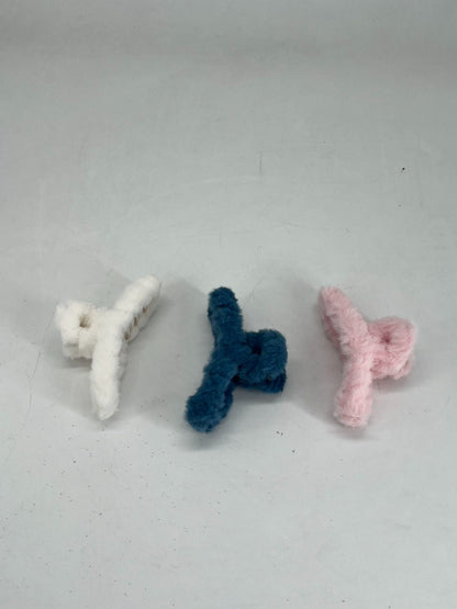 Large Hair Claw Faux Rabbit Fur Clips Barrettes Women Girl Hair Accessory NEW