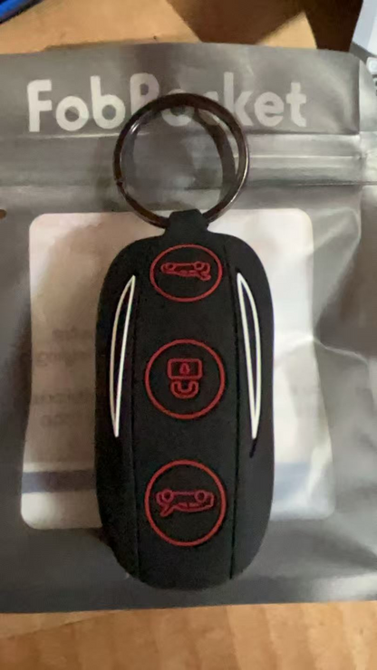 SILICONE FOBPOCKETS FOR MODEL X (KEYRING)-RED