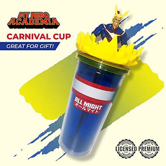 My Hero Academia All Might Tumbler With Straw Carnival Cup 20 oz Plastic Anime