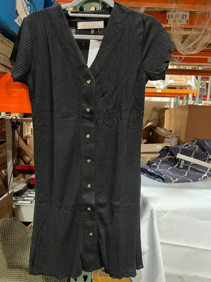 Nightshirt, Lightweight Button Down Pajama Top black Size S