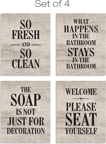 Toilet Rules Wall Art Decor Wood Toilet Rules Sign Funny Bathroom Sign
