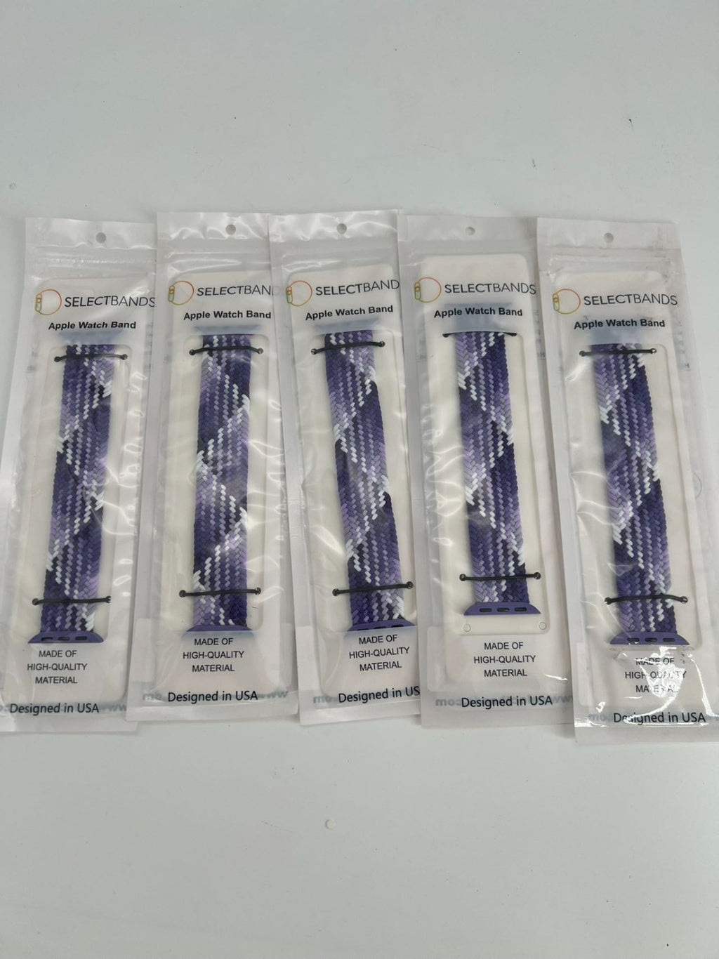 5 -Pack S  Aztec Purple Loop Watch Bands 0.8 x 5.6 Inch Fits 38mm/40mm/41mm