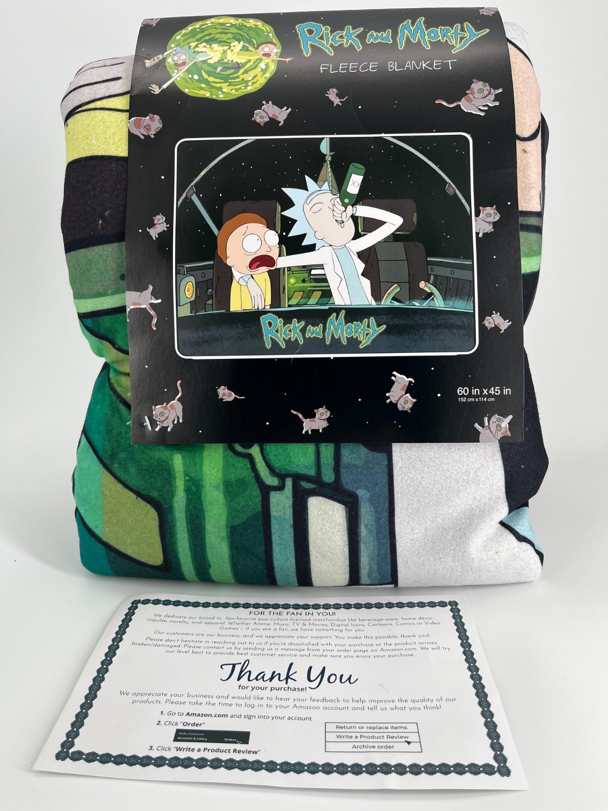 Rick and Morty Spaceship Fleece Throw Blanket, 45” x 60”