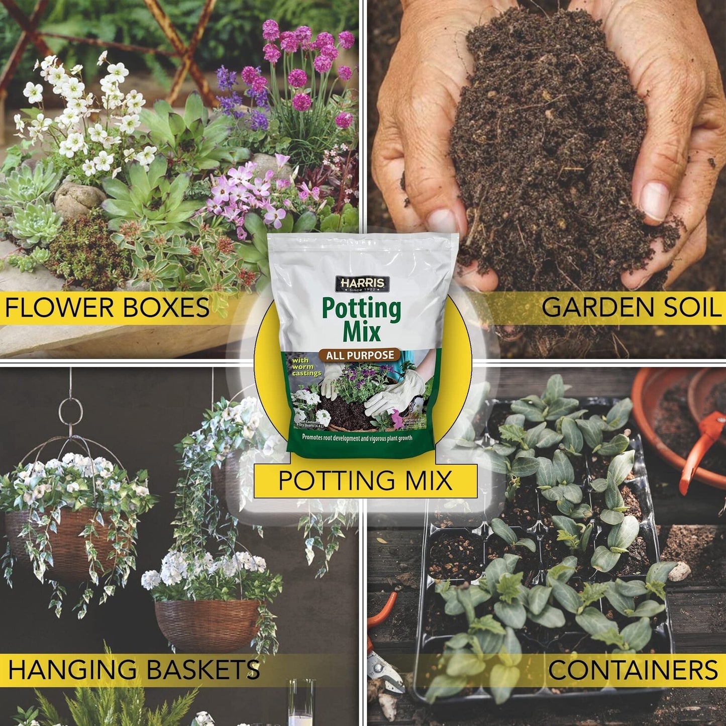 Harris All Purpose Premium Potting Soil Mix with Worm Castings and Other