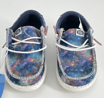 Youth Galaxy Blue Slip-On Boys Shoes Size : W3 / L7