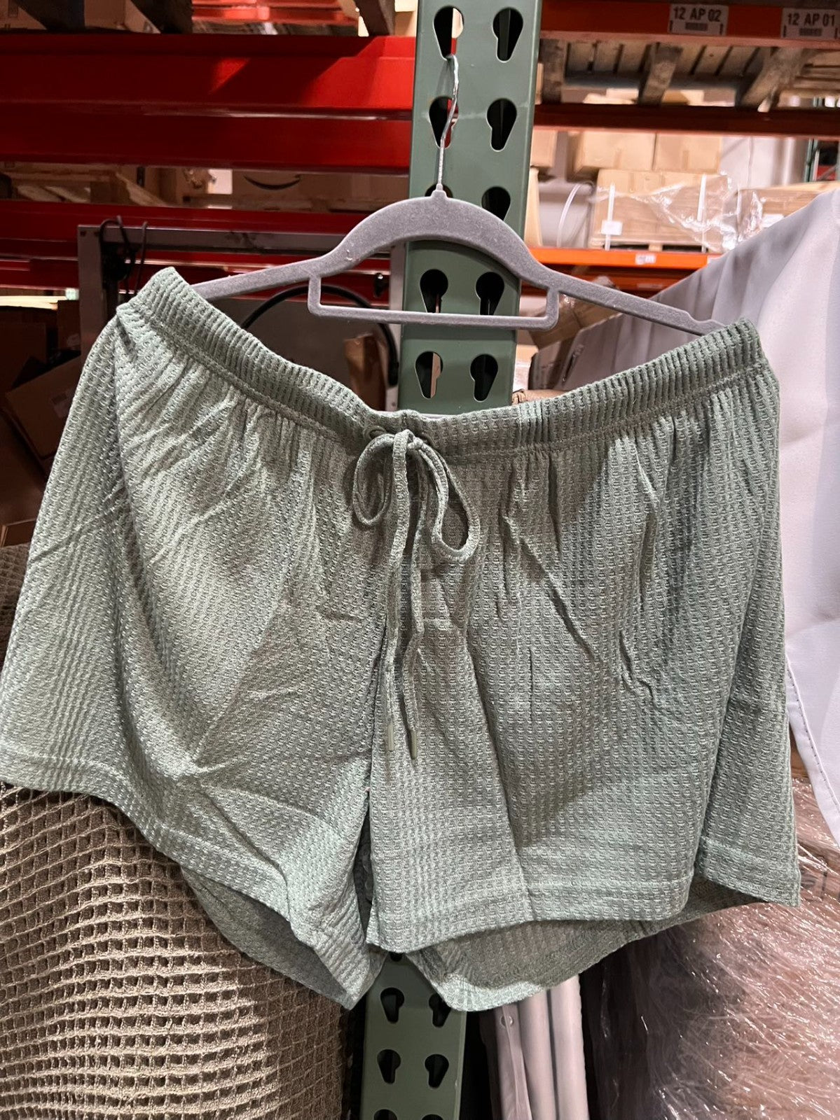Women's Satin Sleeveless Top & PJ Shorts Pajamas Set green Size 2XL
