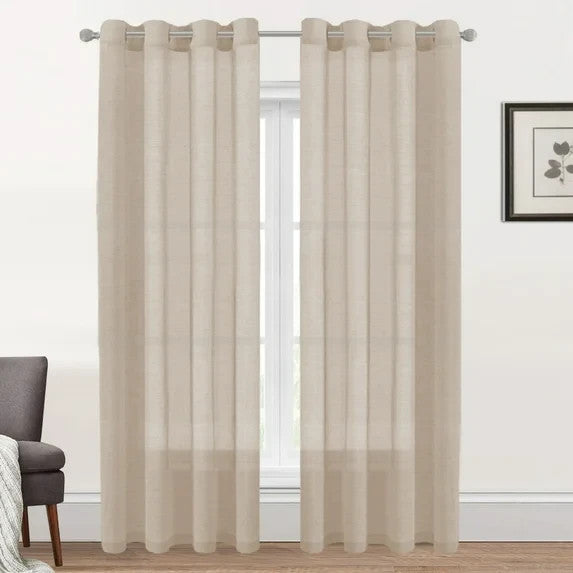 Natural Linen Semi Sheer.