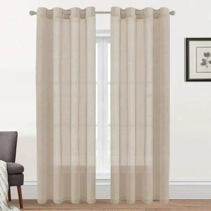 Natural Linen Semi Sheer.