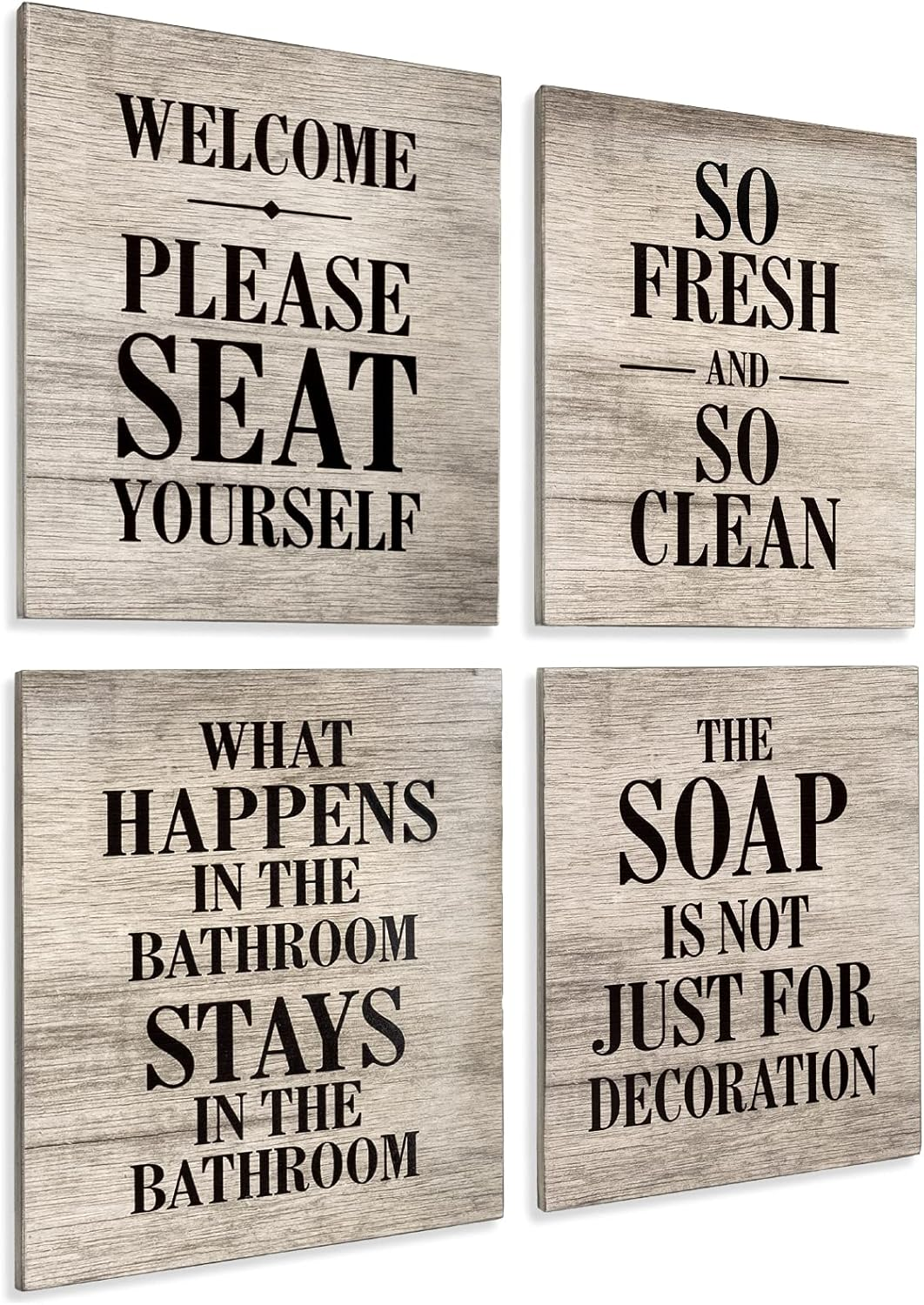 Toilet Rules Wall Art Decor Wood Toilet Rules Sign Funny Bathroom Sign