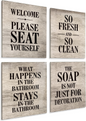 Toilet Rules Wall Art Decor Wood Toilet Rules Sign Funny Bathroom Sign