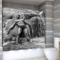 Waterfall Shower Curtain with Snap-on Liner. NO Hooks Required.