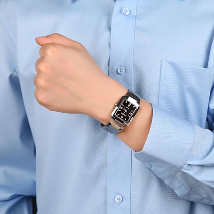 Analogue Tungsten Steel Sapphire Japanese Quartz Calendar Display Men's Watch