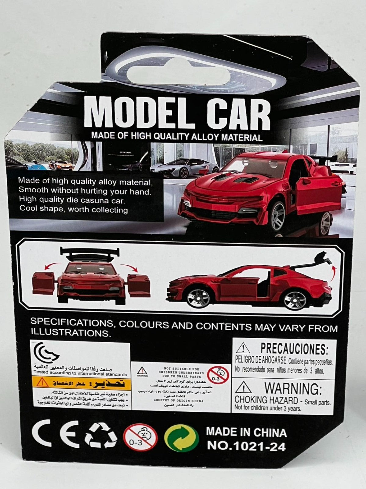 4 pieces in 4 colors, 3+ children’s 3-door toy car