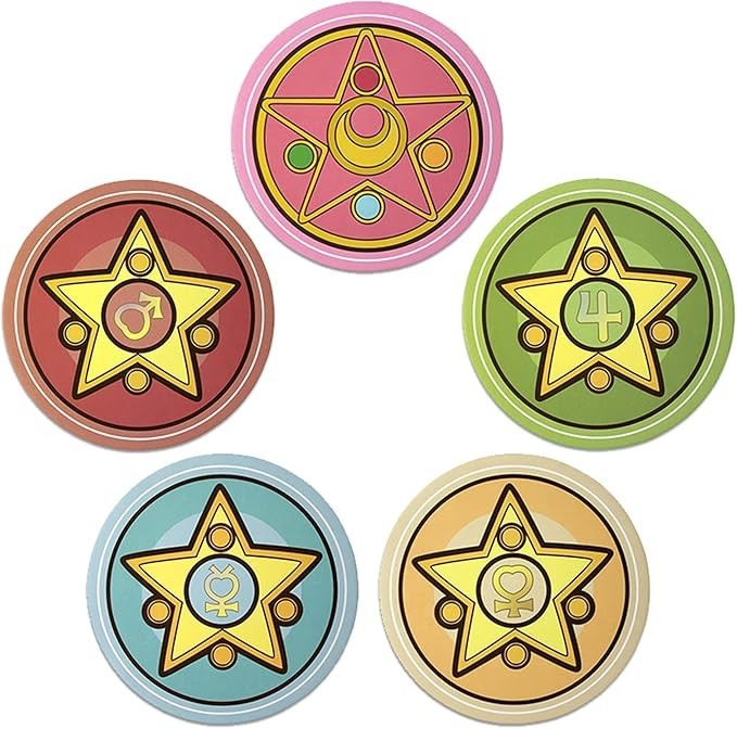 Sailor Moon Coffee Tea Cup Coasters 5 pieces Set