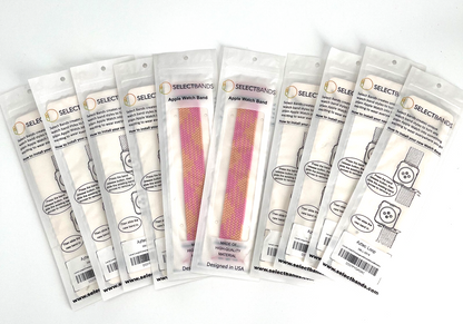 10-Pack Champagne Solid Loop Apple Watch Bands, 0.8 x 7.1Inch, Fits 42mm/44mm/45