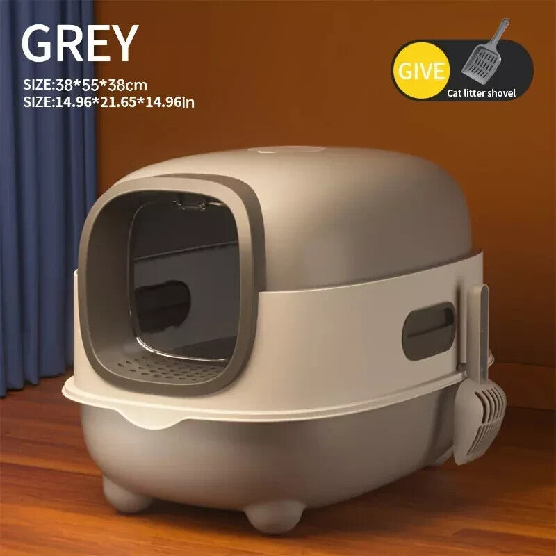 Closed Cat Litter Box, Splash Proof, Odor Isolation Dual-purpose Foldable Design