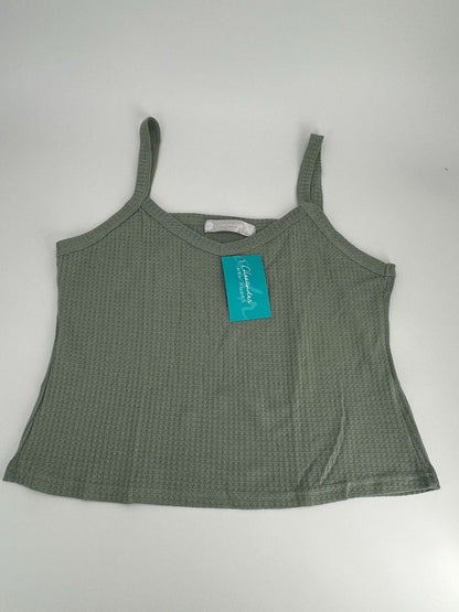 Women's Satin Sleeveless Top & PJ Shorts Pajamas Set green Size XL