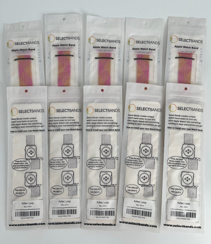 10-Pack  S  Champagne  Solid Loop Apple Watch Bands 0.8 x 5.5Inch , Fits 38mm/40