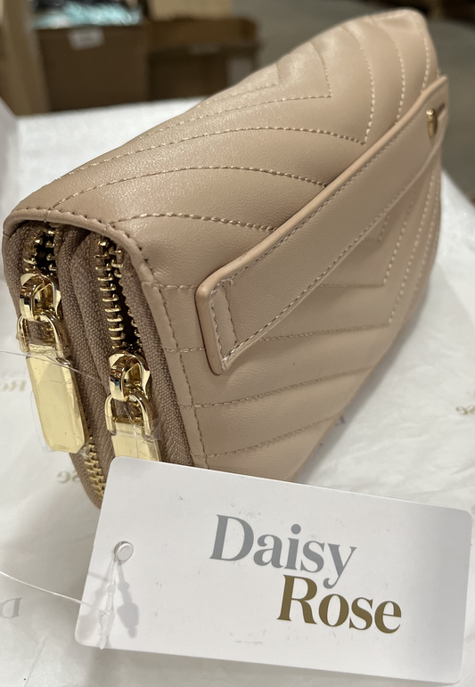 DUAL ZIPPER WALLET WITH HAND STRAP | RFID BLOCKING PROTECTION BEIGE