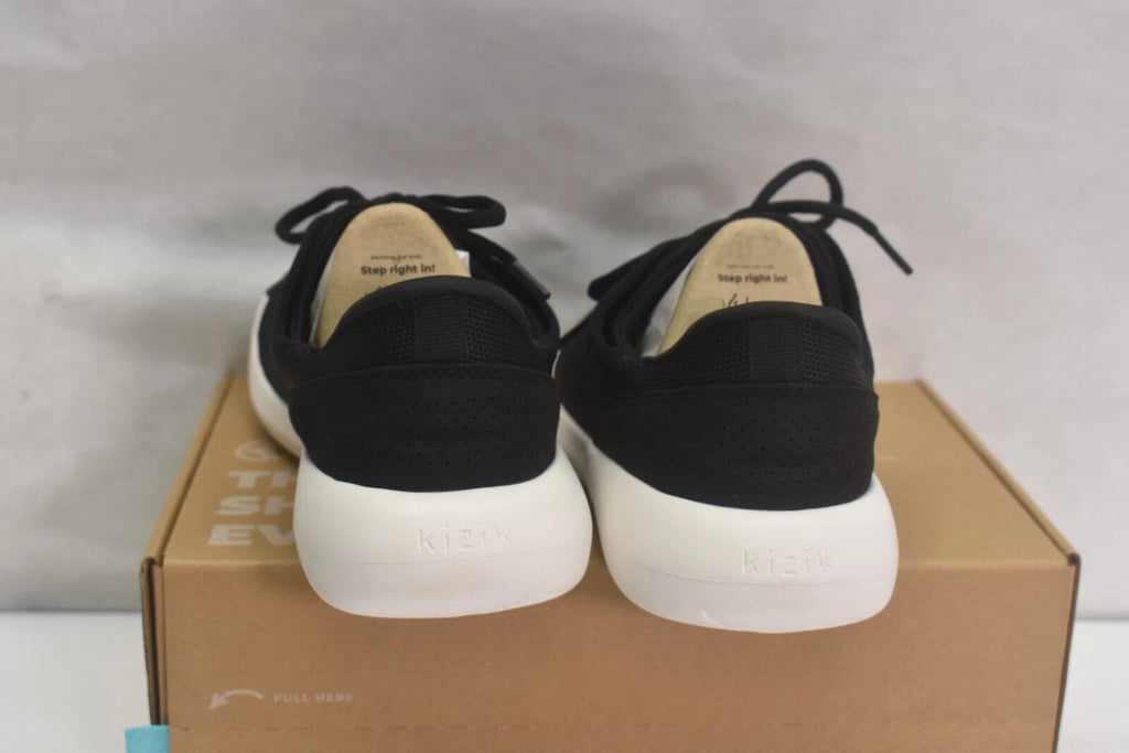 Madrid Eco-Knit Black/White Slip-On Hands Free Casual Shoes     SIZE:M 6 -7.5