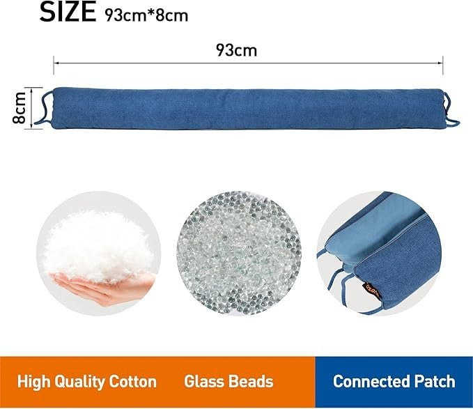 34in×4in  Under Door Draft Stopper-Weighted Noise&Wind Blocker ,Blue