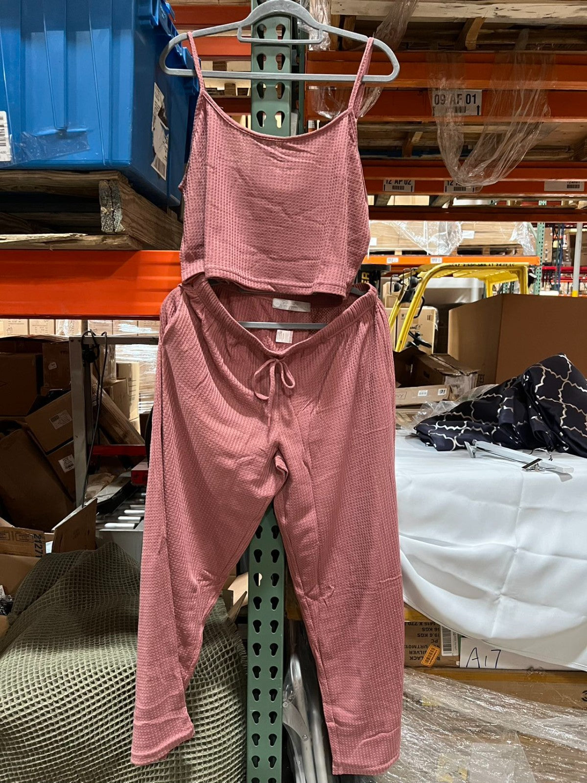 Cami Top & Pants, Pajamas with Pockets, Spaghetti Straps Rose Taupe SiZE XL