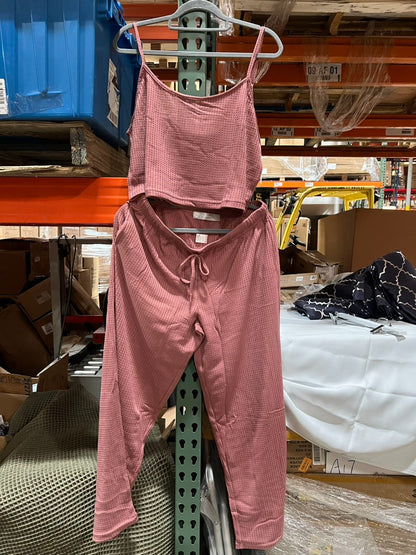 Cami Top & Pants, Pajamas with Pockets, Spaghetti Straps Rose Taupe SiZE XL