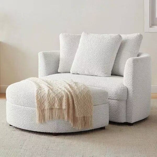 Holley Oversized Fabric Accent Chair with Storage Ottoman-only pick up in IL