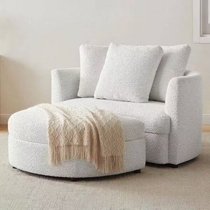 Holley Oversized Fabric Accent Chair with Storage Ottoman-only pick up in IL