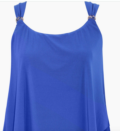 Miraclesuit 6516626  Razzle Dazzle Tankini Top Azul Size 8 $130