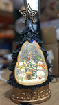Christmas Snow Globe Lantern with Music – Red & Green Snowman Choir, USB/Battery