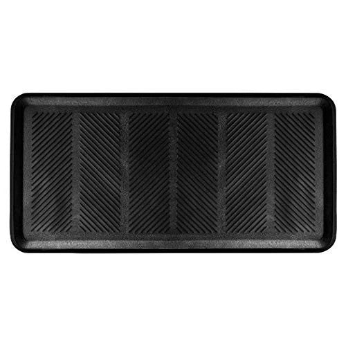 Durable 32 x 16 Inch Rubber Boot Tray Mat for Indoor Outdoor Use