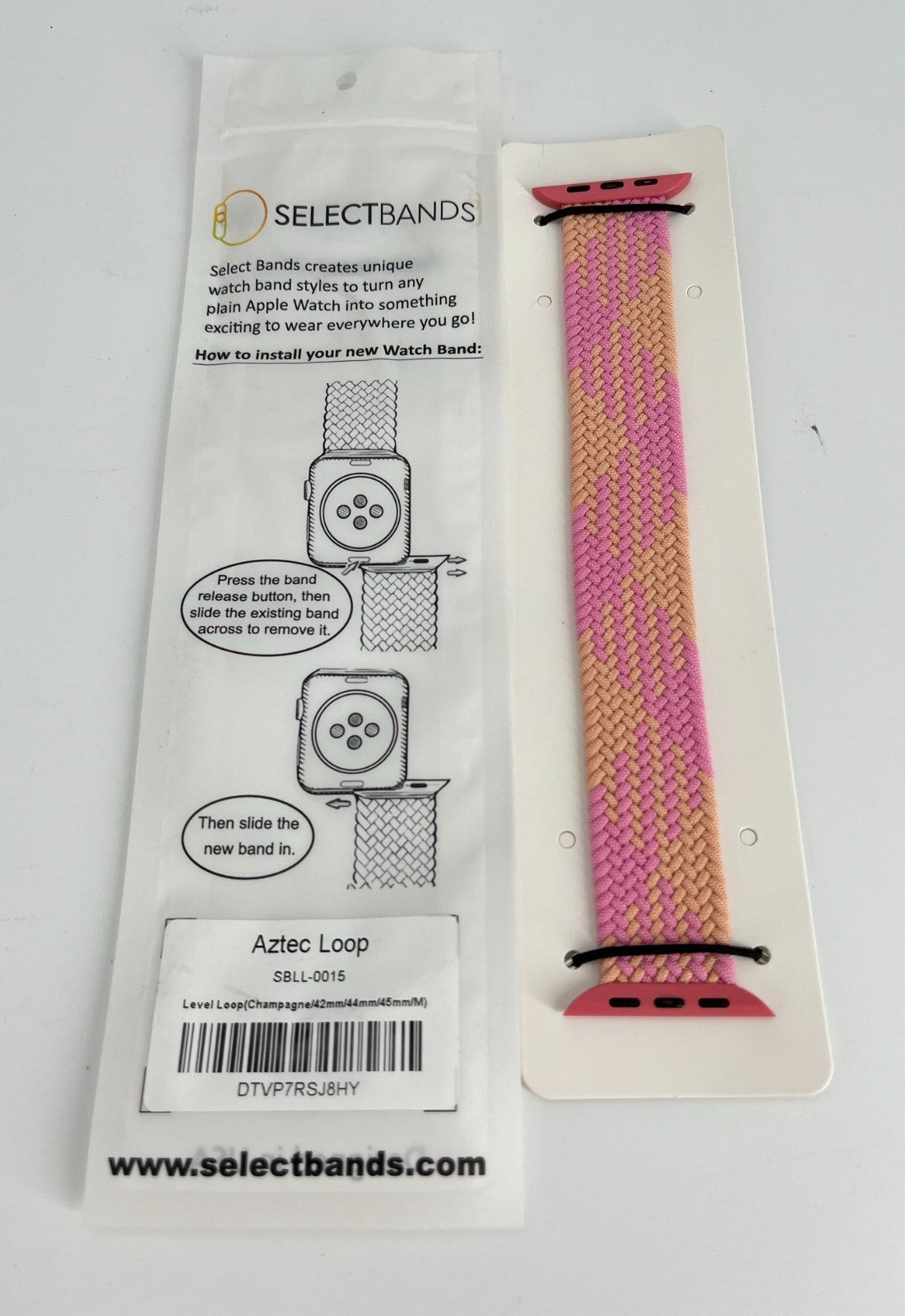 10-Pack  M  Champagne  Solid Loop Apple Watch Bands 0.8 x 6.6 Inch