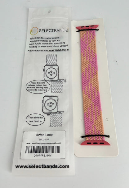 10-Pack  M  Champagne  Solid Loop Apple Watch Bands 0.8 x 6.6 Inch