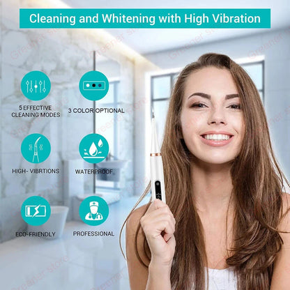 Powerful Ultrasonic Plaque Remover for Teeth 5 Modes - Dental Tooth Cleaner UK