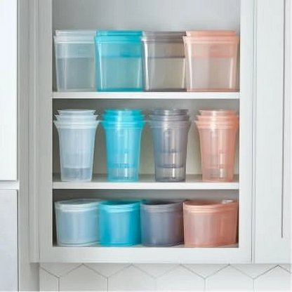 Zip Top Reusable Food Storage Container - 2 Bag Set - Lavender - Made in the USA