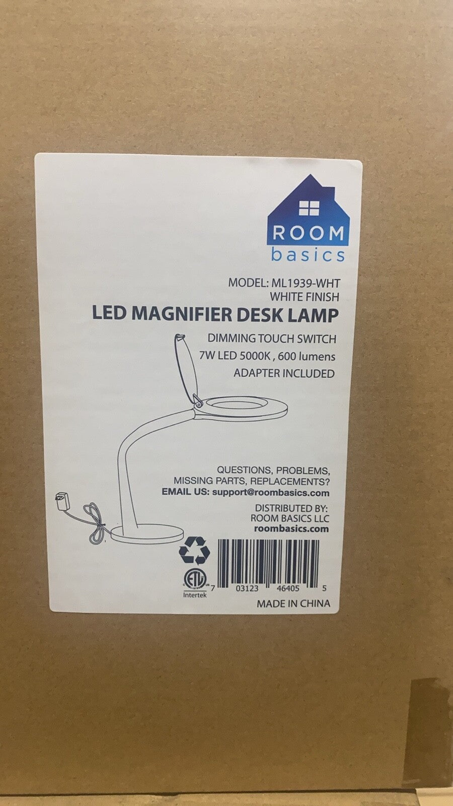 Multifunctional Dimmable LED Modern Desk Lamp with 5X Magnifying Glass. Ultra Br