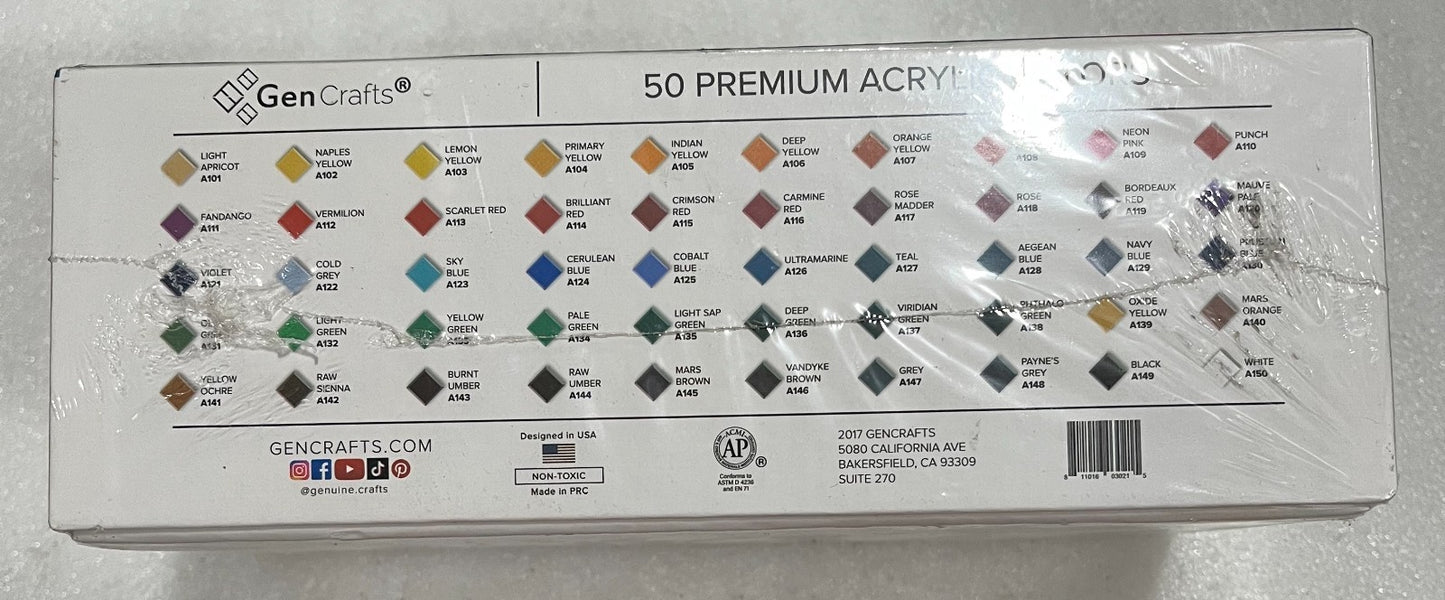 Acrylic Paint - Set Of 50 Premium Vibrant Colors