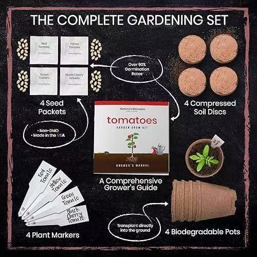 Tomato Garden Kit – 4 Seed Types, Pots & Markers