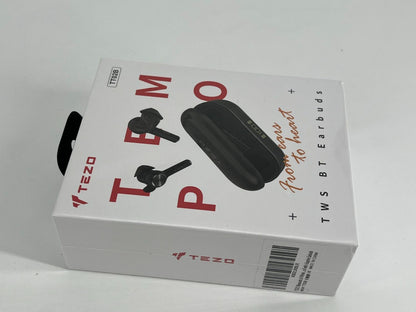 TEZO IPX8 TWS Wireless Bluetooth Earbuds Charge Case Built-in Mic Touch Control