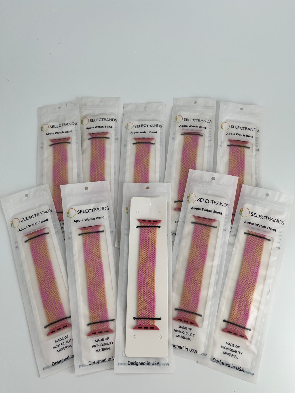 10-Pack  XS Champagne  Solid Loop Apple Watch Bands 0.8 x 5.2Inch , Fits 38mm/40