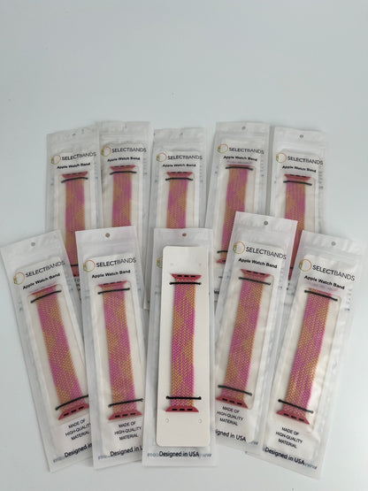 10-Pack  XS Champagne  Solid Loop Apple Watch Bands 0.8 x 5.2Inch , Fits 38mm/40