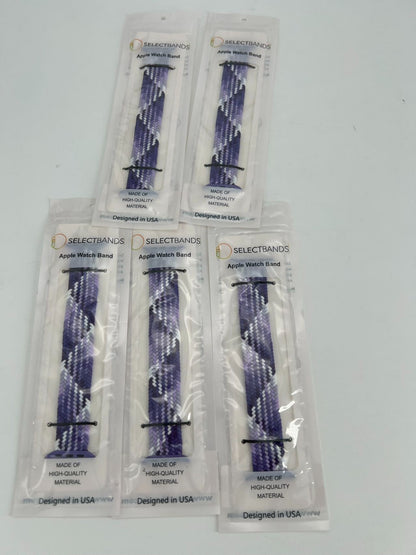 5-Pack S  Aztec Purple  Loop Watch Bands 0.8 x 5.6 Inch Fits 42mm/44mm/45 mm