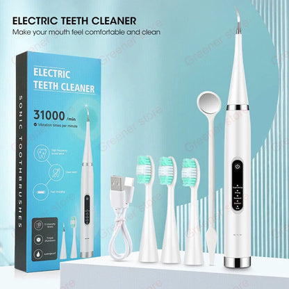 Powerful Ultrasonic Plaque Remover for Teeth 5 Modes - Dental Tooth Cleaner UK