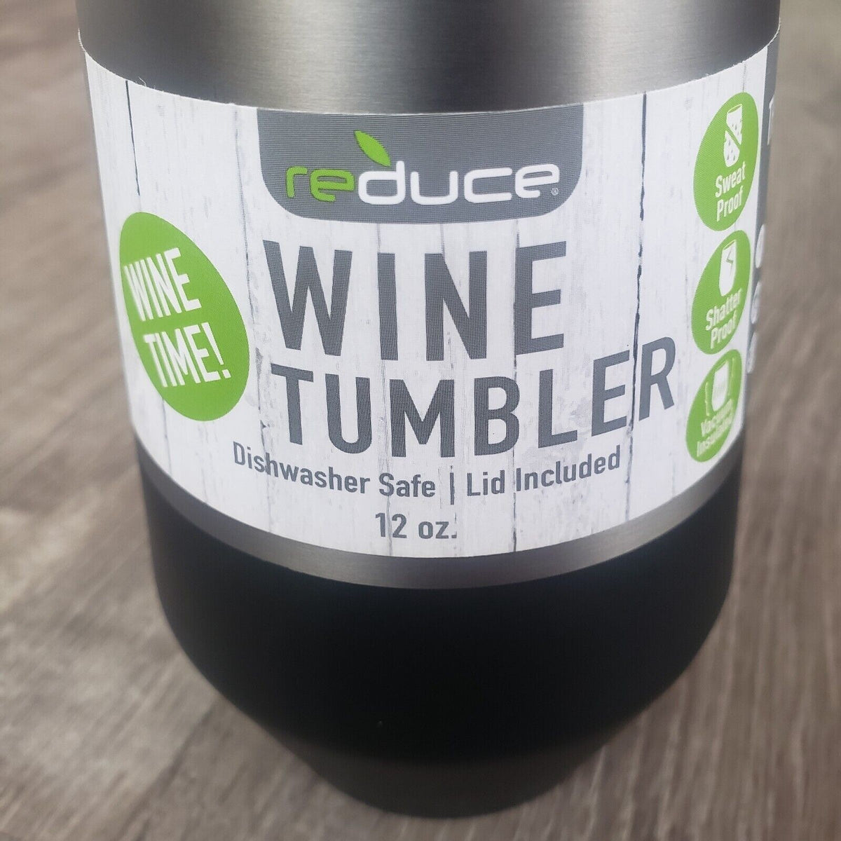 New Reduce 12 oz. Wine Thermal Cocktail Tumbler Stainless Shatterproof Lid
