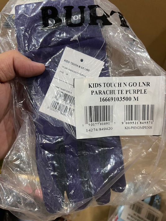 NWT Burton Kids Touch N Go LNR True Black Liner Youth Gloves Childrens Size M