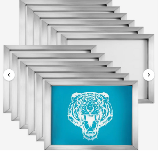 12 aluminum screen printing frames (20" x 24") with 160 mesh (64T)