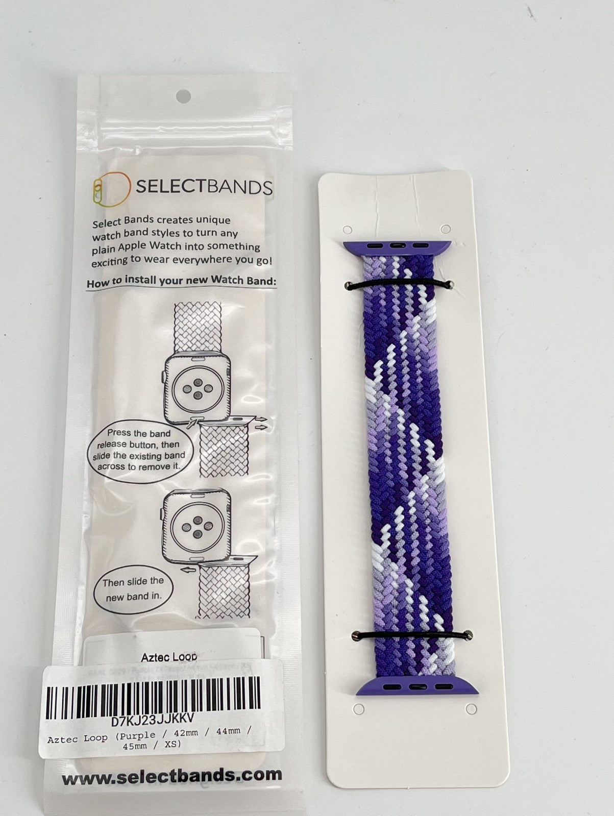 10-Pack XS  purple  Solid Loop Watch Bands 0.8 x 5.6Inch , Fits 42mm/44mm/45mm